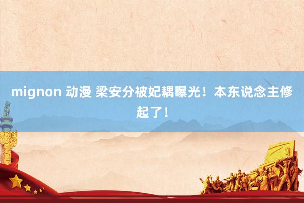 mignon 动漫 梁安分被妃耦曝光！本东说念主修起了！