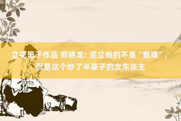 立花里子作品 郑晓龙: 竖立他的不是“甄嬛”, 而是这个吵了半辈子的女东谈主