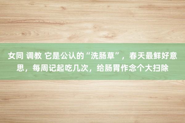 女同 调教 它是公认的“洗肠草”，春天最鲜好意思，每周记起吃几次，给肠胃作念个大扫除