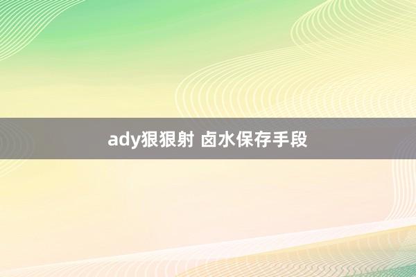 ady狠狠射 卤水保存手段